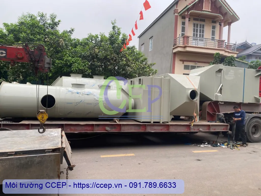 Tất tần tật về các phương pháp xử lý trong hệ thống xử lý khí thải Tháp hấp thụ xử lý khí thải bằng nhựa PP được CCEP thiết kế và trực tiếp gia công chế tạo