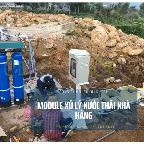 Module xử lý nước thải nhà hàng khách sạn được lắp đặt chìm