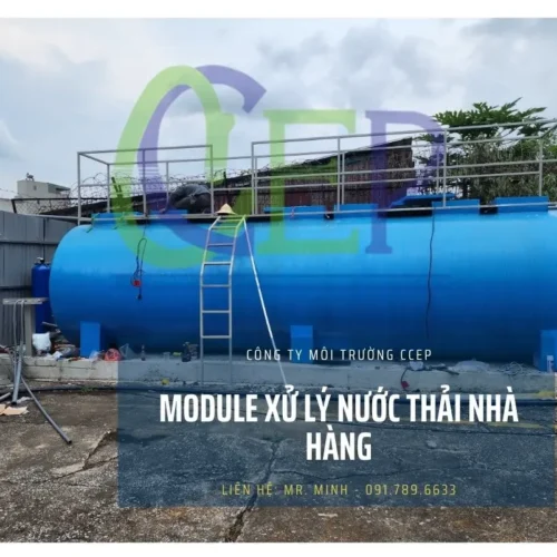 Module xử lý nước thải nhà hàng khách sạn được lắp đặt nổi