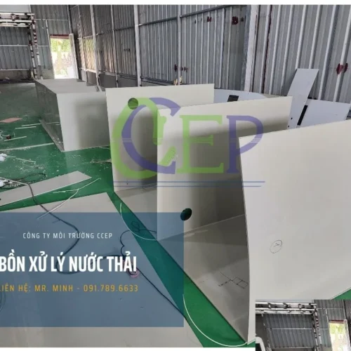 Gia công gá bồn bể xử lý nước thải bằng nhựa PP