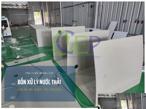 Gia công gá bồn bể xử lý nước thải bằng nhựa PP