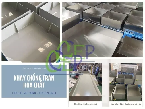 Khay chống tràn hóa chất bằng nhựa PP chất lượng cao