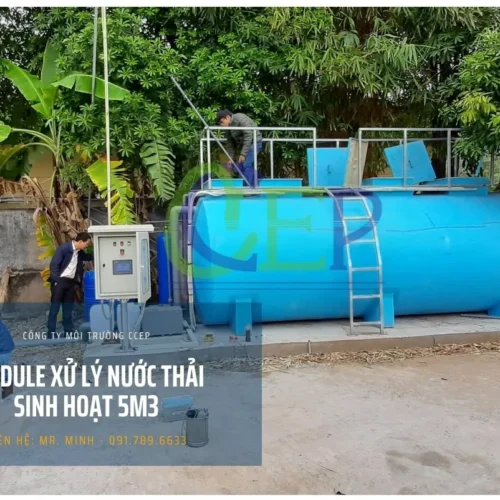 Module xử lý nước thải sinh hoạt 5m3 được đặt nổi