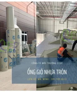 Ống gió nhựa tròn được lắp đặt vào hệ thống thu gom