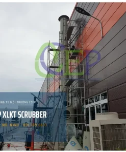 Tháp xử lý khí thải Scrubber của CCEP chế tạo bằng vật liệu nhựa PP
