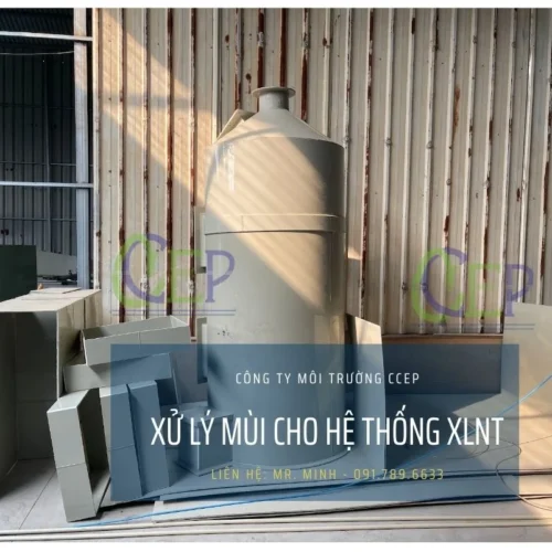 Hệ thống tháp xử lý mùi cho hệ thống xử lý nước thải bằng nhựa PP của CCEP