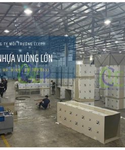 Ống nhựa vuông lớn trong hệ thống xử lý khí thải của CCEP