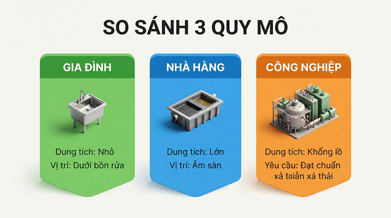 Bể tách dầu mỡ gia đình, nhà hàng, công nghiệp khác gì be tach dau mo gia dinh nha hang 0001 2