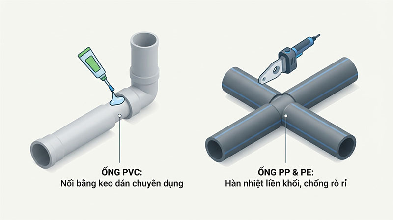 Ống dẫn nhựa PP/PVC/PE trong hệ thống xử lý môi trường ong nhua pp pvc pe 0000 3