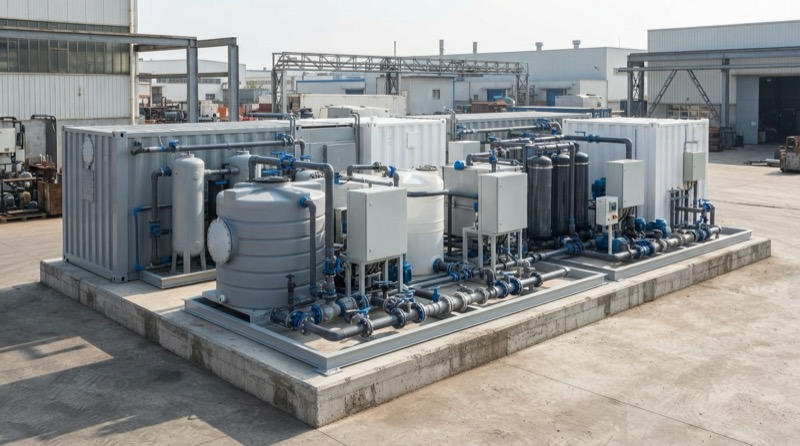 Zero Liquid Discharge (ZLD) là gì, gồm công đoạn nào? Ảnh minh họa: Cụm module tiền xử lý nước thải hợp khối chế tạo sẵn giúp mở rộng công đoạn cho hệ ZLD.