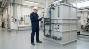 Ảnh minh họa: Kiểm tra và bảo trì định kỳ module xử lý nước thải hợp khối trong khu kỹ thuật công nghiệp